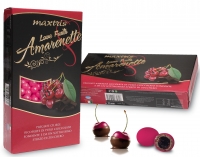 01.Love Fruits Amarenette - Pregiate ciliege ricoperte di puro cioccolato fondente e da un sottilissimo strato di zucchero. (scatola da 1 kg)