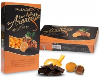 03.Love Fruits Arancette - Pregiate scorzette di arancia ricoperte di puro cioccolato fondente e da un sottilissimo strato di zucchero.(scatola da 1 kg)