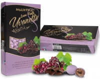 09.Love Fruits Uvanette - Pregiati chicchi di uva ricoperti di puro cioccolato al latte e da un sottilissimo strato di zucchero.(scatola da 1 kg)