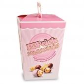 61.POPciok Rosa -  Confezioni da 400 gr. di pop corn caramellati ricoperti da cioccolato al latte e da un sottile strato di zucchero. 