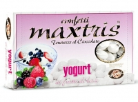 13.Maxtris Yogurt ai frutti di bosco - Confetti con mandorla, aroma al gusto di yogurt  frutti di bosco e ricoperti con zucchero di colore bianco.
Confetti SENZA GLUTINE.(scatola da 1 kg)