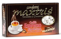 15.Maxtris Caffè espresso napoletano - Confetti con mandorla avvolta da uno strato di cioccolato fondente al gusto di caffè, ricoperta da un sottile strato di zucchero. Confetti SENZA GLUTINE.(scatola da 1 kg)