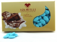 46.Cioccolato celeste - Confetti al cioccolato ricoperti di zucchero di colore celeste. (scatola da 1 kg)